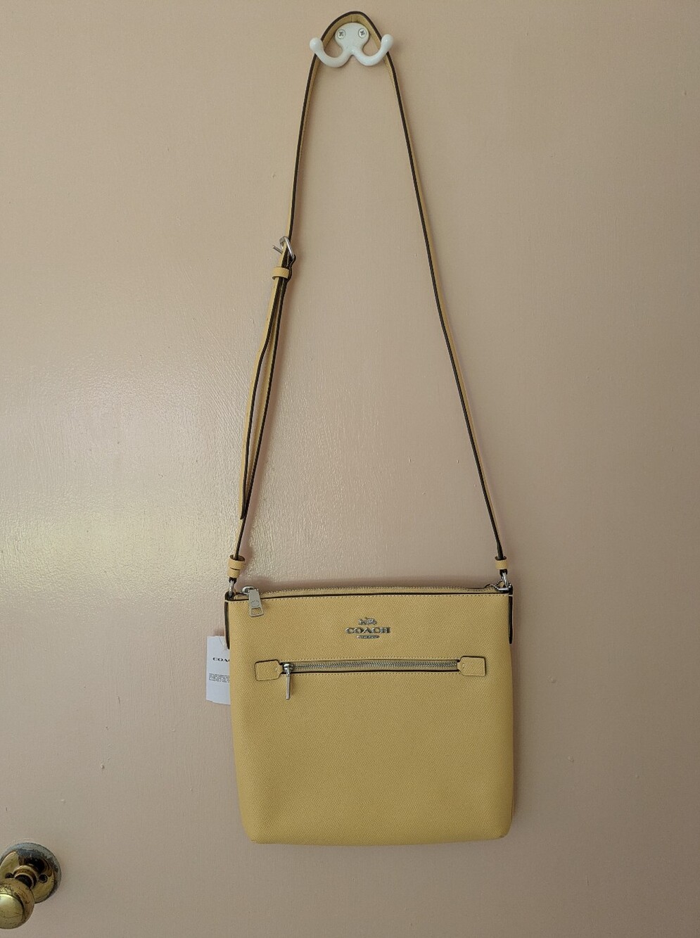 COACH Rowan file bag, retro yellow, NWT